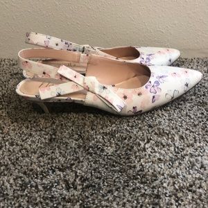 Floral Slingback Heels Bridal Ready